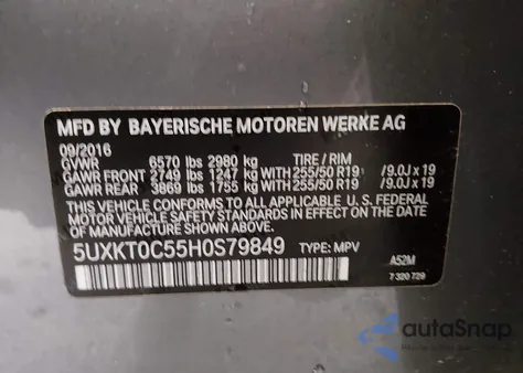 2017 BMW X5 Edrive xDrive40E Iperformance z USA, uszkodzony, nr VIN 5UXKT0C55H0S79849